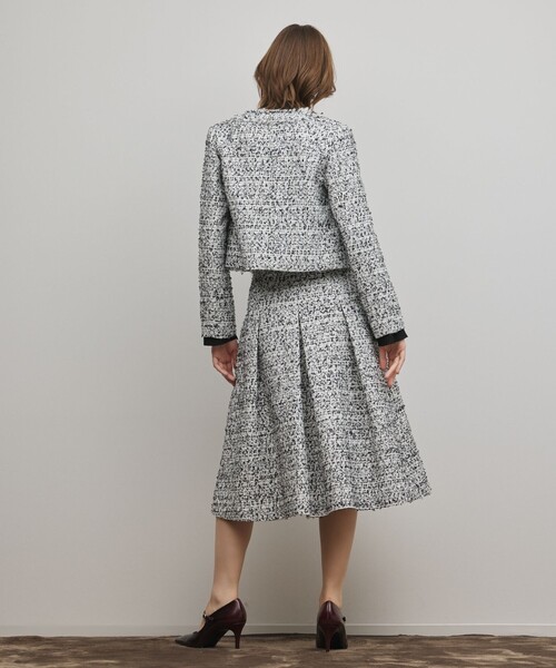 GRACE CONTINENTAL（グレースコンチネンタル）の「ミックスツイードジャケット（ノーカラージャケット・レディース・イエロー/ブラック・38/36）」の17枚目の写真