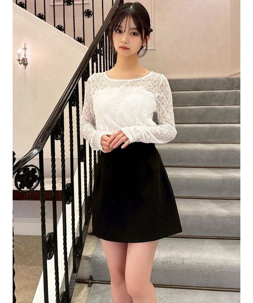 RESEXXY（リゼクシー）の「ベーシックミニスカート（スカート・レディース・ブラック/アイボリー/チャコールグレー・FREE）」の5枚目の写真