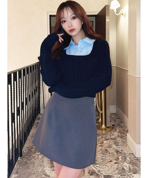 RESEXXY（リゼクシー）の「ベーシックミニスカート（スカート・レディース・ブラック/アイボリー/チャコールグレー・FREE）」の12枚目の写真