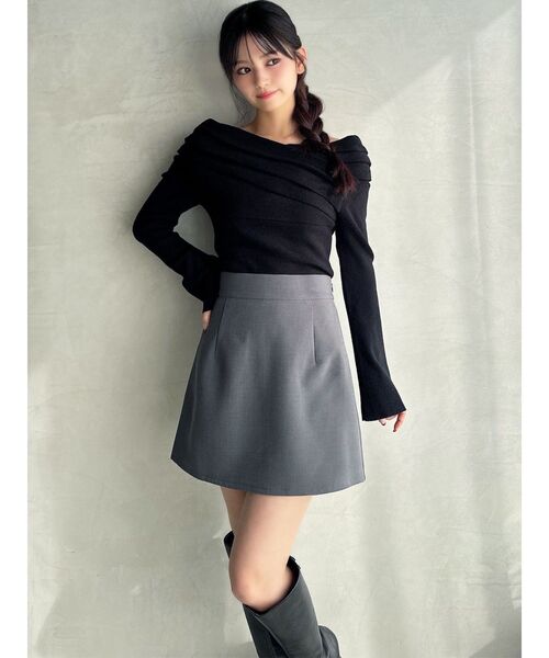 RESEXXY（リゼクシー）の「ベーシックミニスカート（スカート・レディース・ブラック/アイボリー/チャコールグレー・FREE）」の17枚目の写真