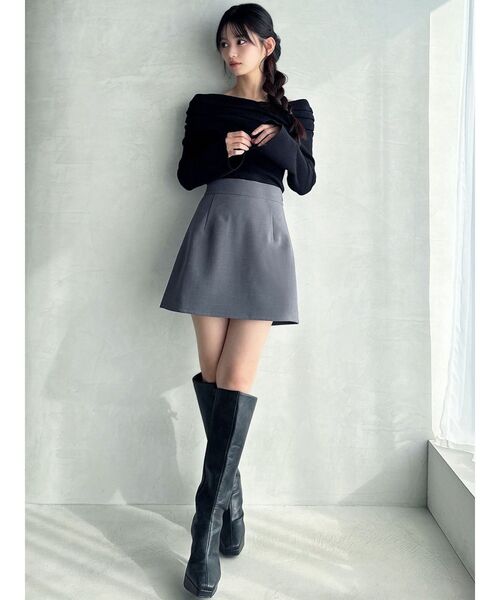 RESEXXY（リゼクシー）の「ベーシックミニスカート（スカート・レディース・ブラック/アイボリー/チャコールグレー・FREE）」の18枚目の写真