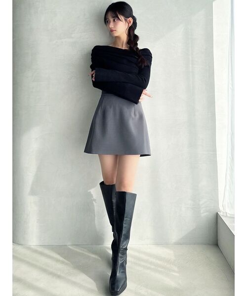 RESEXXY（リゼクシー）の「ベーシックミニスカート（スカート・レディース・ブラック/アイボリー/チャコールグレー・FREE）」の19枚目の写真