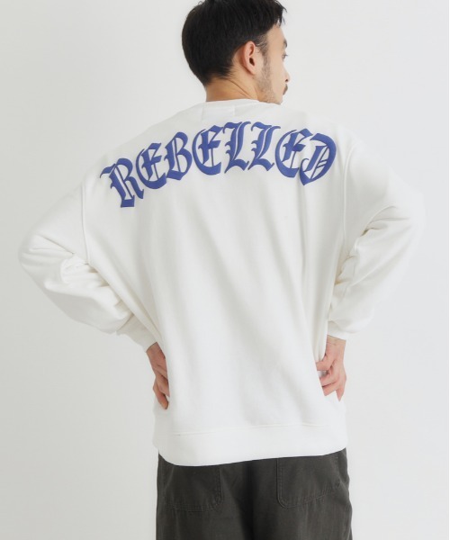 Right-on（ライトオン）の「【Refurbish】バック発砲プリントスウェットプルオーバー (カジュアルスタイル / スタイリッシュ / 動きやすさ / 耐久性)（スウェット・メンズ・ホワイト/ブラック・S/L/XL/M）」の14枚目の写真