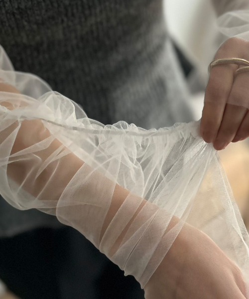 Kotoe（コトエ）の「シアー ギャザー アームカバー（アームカバー・レディース・ホワイト/ブラック・FREE）」の13枚目の写真