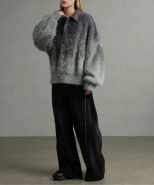 エレガンスヘビーシャギーニット グラデーションポロシャツ welise（ウェライズ）の「【welise×ELLUV】-Limited- エレガンスヘビー