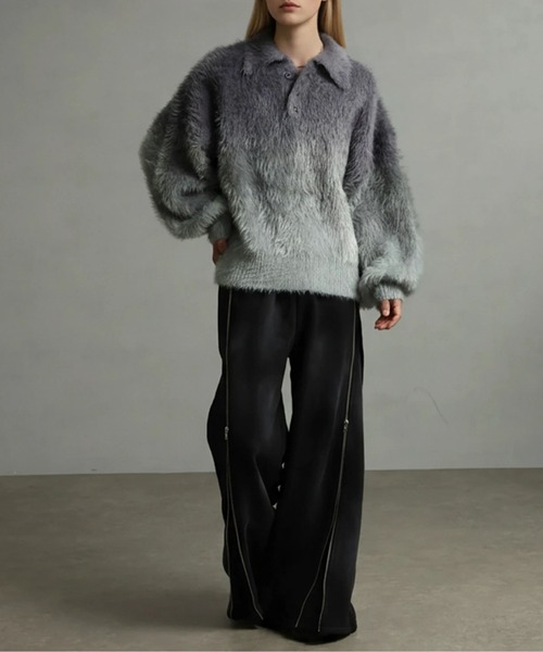 エレガンスヘビーシャギーニット グラデーションポロシャツ welise（ウェライズ）の「【welise×ELLUV】-Limited- エレガンスヘビー