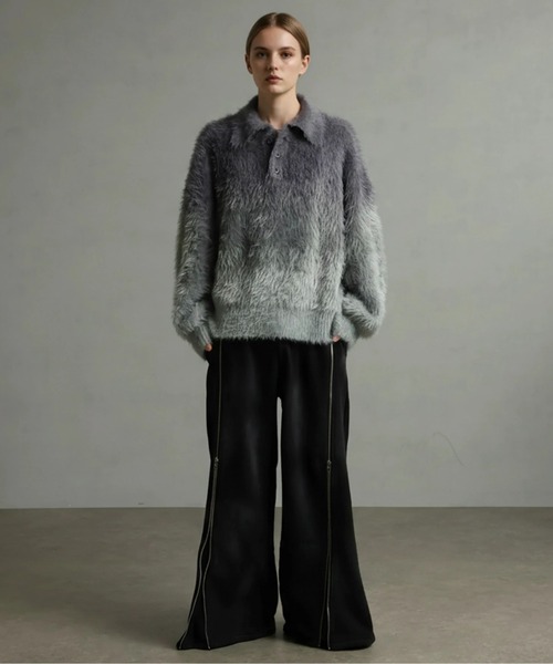 welise（ウェライズ）の「【welise×ELLUV】-Limited- エレガンスヘビーシャギーニット グラデーションポロシャツ（ニット/セーター・メンズ・パープル系/グレー系/ブラック系・L/M/S）」の19枚目の写真