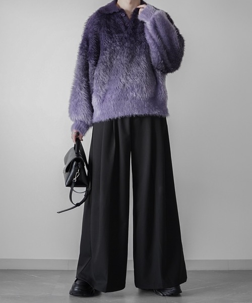 エレガンスヘビーシャギーニット グラデーションポロシャツ welise（ウェライズ）の「【welise×ELLUV】-Limited- エレガンスヘビー