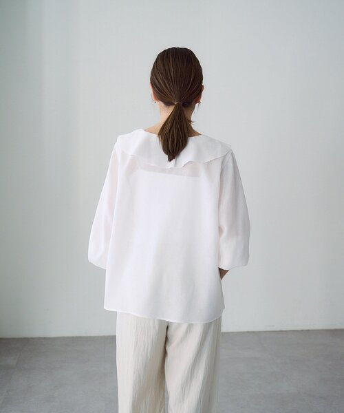 SHENERY(シーナリー)の「フリルカラーブラウス(シャツ/ブラウス・レディース・ベージュ/ブラック/オフホワイト・FREE)」の10枚目の写真