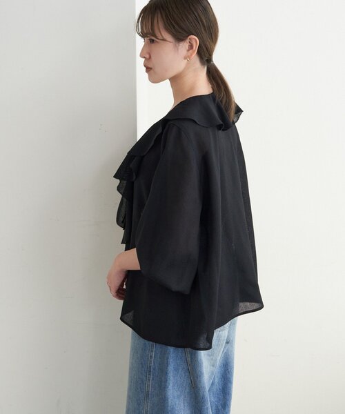 SHENERY(シーナリー)の「フリルカラーブラウス(シャツ/ブラウス・レディース・ベージュ/ブラック/オフホワイト・FREE)」の18枚目の写真