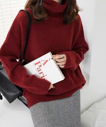 【ふんわり包み込む♪大人の愛されニット】タートルネックボリュームニット