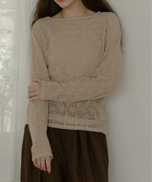 OLUN（オルン）の「nuance sheer tops/ニュアンスシアートップス（Tシャツ/カットソー）」