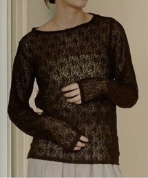 OLUN（オルン）の「nuance sheer tops/ニュアンスシアートップス（Tシャツ/カットソー）」