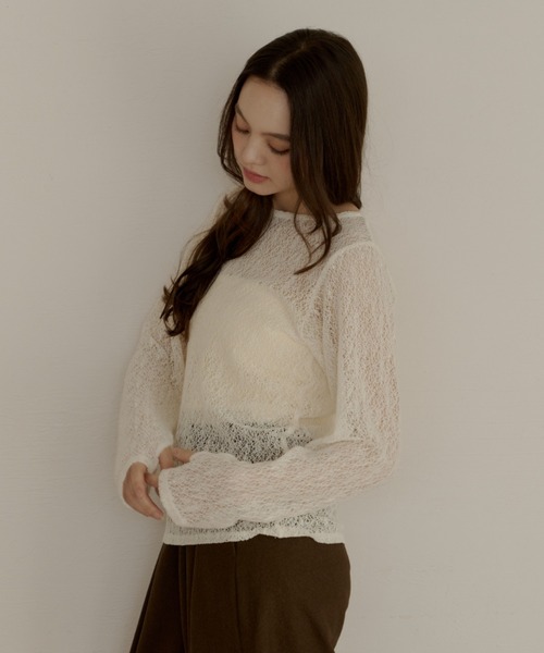 nuance sheer tops/ニュアンスシアートップス（Tシャツ/カットソー