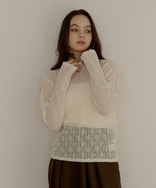 olun nuance sheer tops ニュアンスシアートップス OLUN（オルン）の「nuance sheer tops/ニュアンスシアートップス（T