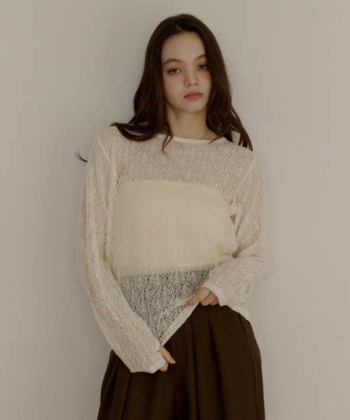 さ*ば様 olun nuance sheer tops ニュアンスシアートップス nuance sheer tops/ニュアンスシアートップス（Tシャツ/カットソー