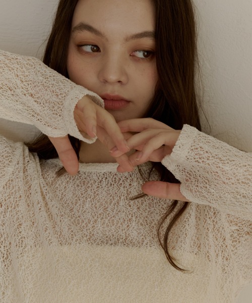 OLUN（オルン）の「nuance sheer tops/ニュアンスシアートップス（T