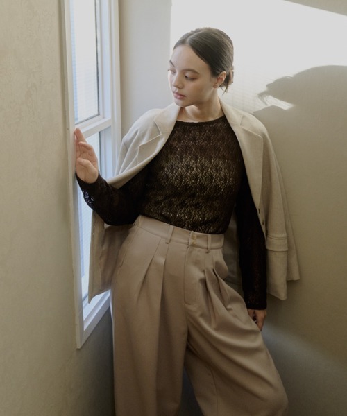 さ*ば様 olun nuance sheer tops ニュアンスシアートップス nuance sheer tops/ニュアンスシアートップス（Tシャツ/カットソー