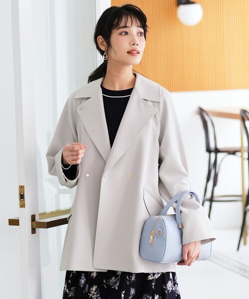 2WAY】エレカジストレッチミドルトレンチ コート（トレンチコート