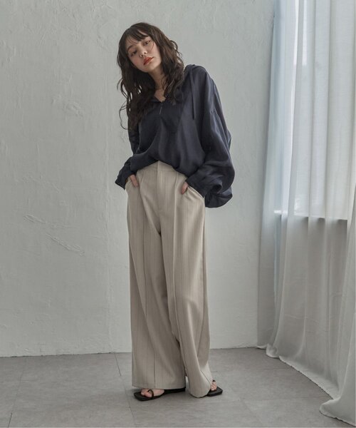 notch.(ノッチ)の「セットアップパンツ(スラックス・レディース・ブラック/ベージュ・M)」の3枚目の写真