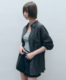 テンセルシースルールーズフィットシャツチャコールMDSH019CHARCOAL