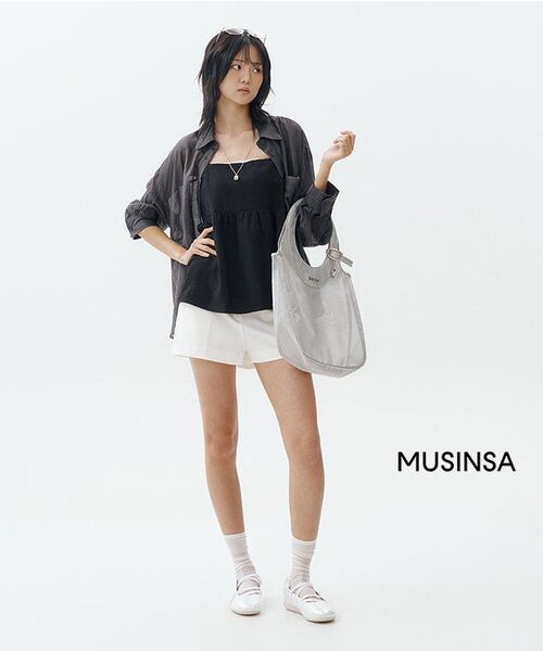 MONGDOL(モンドル)の「テンセルシースルールーズフィットシャツチャコールMDSH019CHARCOAL(シャツ/ブラウス・レディース・その他・F)」の9枚目の写真