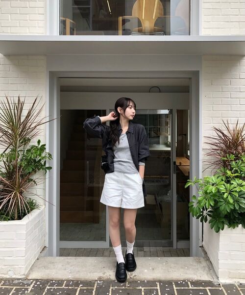 MONGDOL(モンドル)の「テンセルシースルールーズフィットシャツチャコールMDSH019CHARCOAL(シャツ/ブラウス・レディース・その他・F)」の10枚目の写真