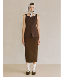 PADO SEOUL（パドソウル）の「女性ツイストスカート ブラウン（スカート）」