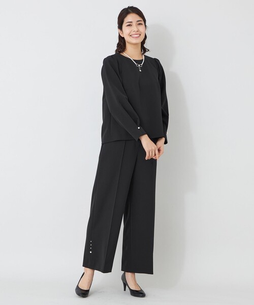 TO BE CHIC(トゥー ビー シック)の「デュアルストレッチバックレース ブラウス(シャツ/ブラウス・レディース・ダークネイビー/ベージュ/ブラック・40)」の15枚目の写真