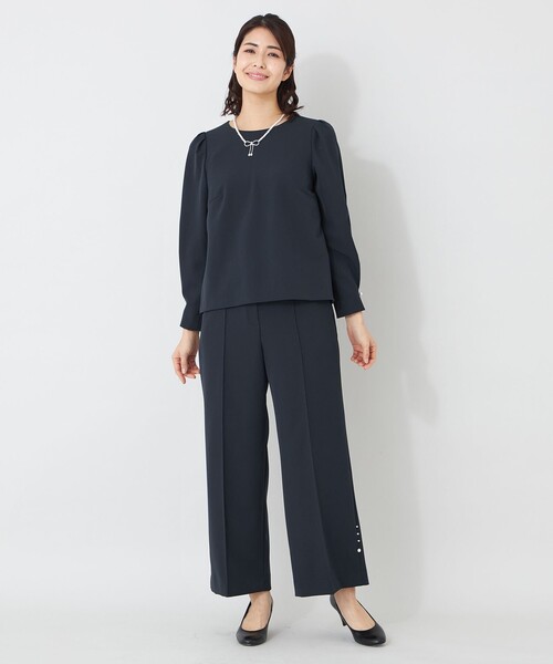 TO BE CHIC(トゥー ビー シック)の「デュアルストレッチバックレース ブラウス(シャツ/ブラウス・レディース・ダークネイビー/ベージュ/ブラック・40)」の13枚目の写真
