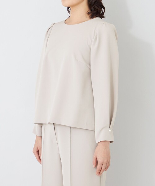 TO BE CHIC(トゥー ビー シック)の「デュアルストレッチバックレース ブラウス(シャツ/ブラウス・レディース・ダークネイビー/ベージュ/ブラック・40)」の8枚目の写真