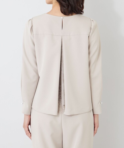TO BE CHIC(トゥー ビー シック)の「デュアルストレッチバックレース ブラウス(シャツ/ブラウス・レディース・ダークネイビー/ベージュ/ブラック・40)」の7枚目の写真