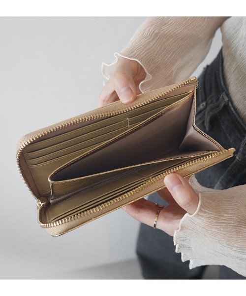 LASIEM(ラシエム)の「長財布 レディース 本革 カードケース メタリック スキミング防止(財布・レディース・シルバー/ブラック×シルバー/ゴールド/ブロンズ・FREE)」の15枚目の写真