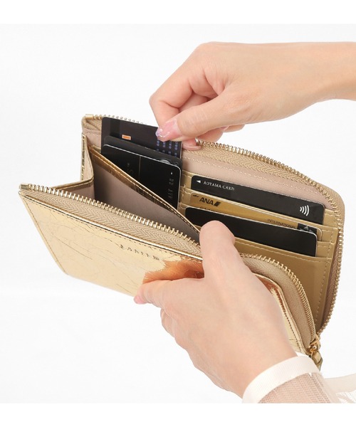 LASIEM(ラシエム)の「長財布 レディース 本革 カードケース メタリック スキミング防止(財布・レディース・シルバー/ブラック×シルバー/ゴールド/ブロンズ・FREE)」の20枚目の写真