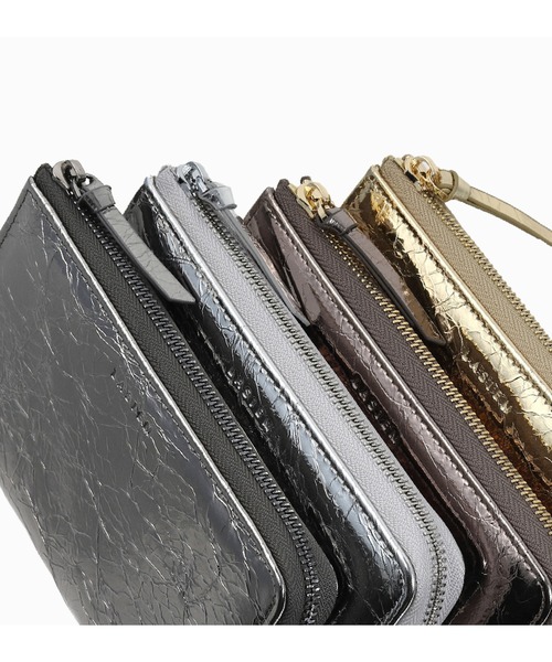 LASIEM(ラシエム)の「長財布 レディース 本革 カードケース メタリック スキミング防止(財布・レディース・シルバー/ブラック×シルバー/ゴールド/ブロンズ・FREE)」の7枚目の写真