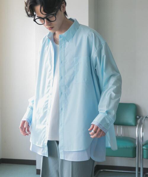 SENSE OF PLACE by URBAN RESEARCH(センスオブプレイスバイアーバンリサーチ)の「レイヤードレギュラーカラーシャツ(シャツ/ブラウス・メンズ・ライトブルー/チャコールグレー/ホワイト・MEDIUM/LARGE)」の8枚目の写真