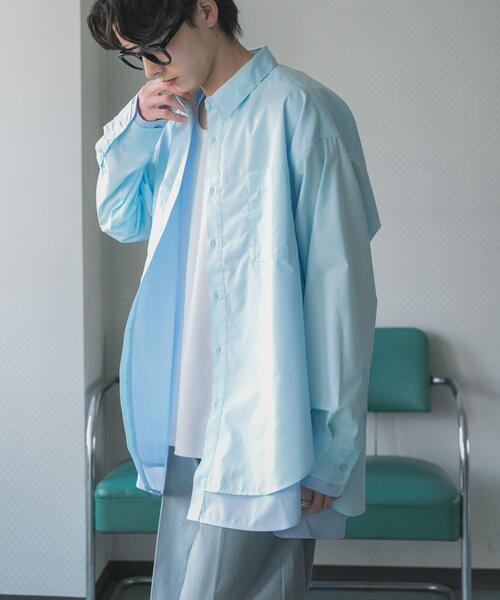 SENSE OF PLACE by URBAN RESEARCH(センスオブプレイスバイアーバンリサーチ)の「レイヤードレギュラーカラーシャツ(シャツ/ブラウス・メンズ・ライトブルー/チャコールグレー/ホワイト・MEDIUM/LARGE)」の10枚目の写真