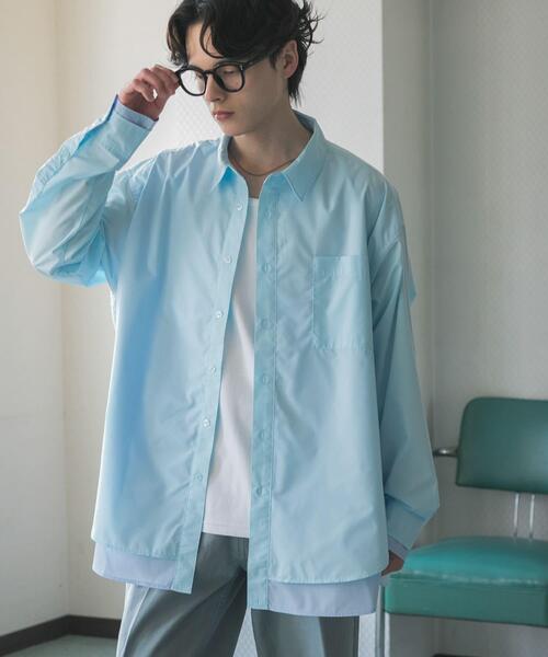 SENSE OF PLACE by URBAN RESEARCH(センスオブプレイスバイアーバンリサーチ)の「レイヤードレギュラーカラーシャツ(シャツ/ブラウス・メンズ・ライトブルー/チャコールグレー/ホワイト・MEDIUM/LARGE)」の11枚目の写真