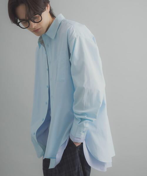 SENSE OF PLACE by URBAN RESEARCH(センスオブプレイスバイアーバンリサーチ)の「レイヤードレギュラーカラーシャツ(シャツ/ブラウス・メンズ・ライトブルー/チャコールグレー/ホワイト・MEDIUM/LARGE)」の14枚目の写真