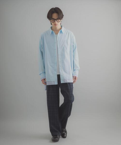 SENSE OF PLACE by URBAN RESEARCH(センスオブプレイスバイアーバンリサーチ)の「レイヤードレギュラーカラーシャツ(シャツ/ブラウス・メンズ・ライトブルー/チャコールグレー/ホワイト・MEDIUM/LARGE)」の19枚目の写真