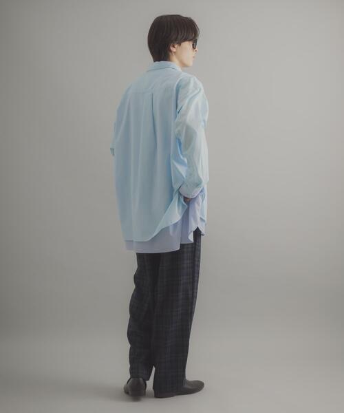 SENSE OF PLACE by URBAN RESEARCH(センスオブプレイスバイアーバンリサーチ)の「レイヤードレギュラーカラーシャツ(シャツ/ブラウス・メンズ・ライトブルー/チャコールグレー/ホワイト・MEDIUM/LARGE)」の20枚目の写真