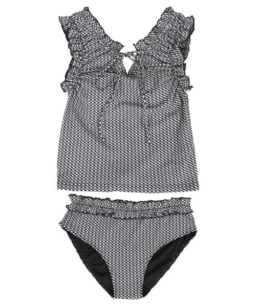 チェック柄フリルタンクトップビキニ/水着(水着)|SEA DRESS チェック柄フリルタンクトップビキニ/水着(水着)|SEA DRESS