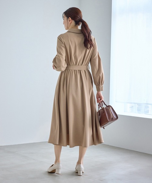 ROPE' PICNIC(ロペピクニック)の「リボンシャツワンピース(シャツワンピース・レディース・ベージュ/ネイビー・M/S/L)」の5枚目の写真
