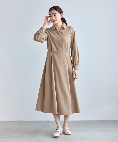 ROPE' PICNIC(ロペピクニック)の「リボンシャツワンピース(シャツワンピース・レディース・ベージュ/ネイビー・M/S/L)」の14枚目の写真