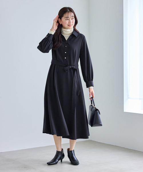ROPE' PICNIC(ロペピクニック)の「リボンシャツワンピース(シャツワンピース・レディース・ベージュ/ネイビー・M/S/L)」の15枚目の写真