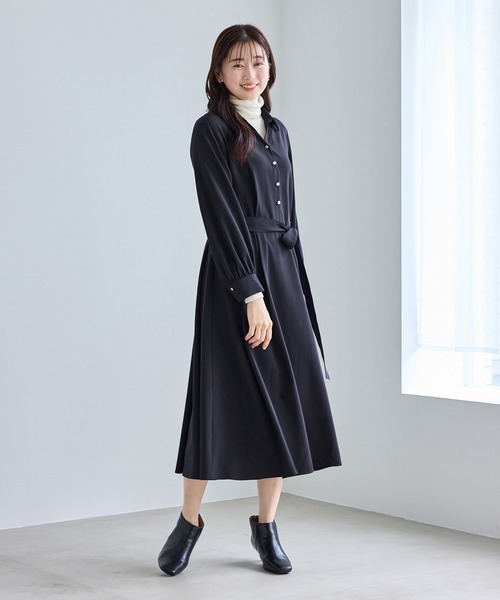 ROPE' PICNIC(ロペピクニック)の「リボンシャツワンピース(シャツワンピース・レディース・ベージュ/ネイビー・M/S/L)」の16枚目の写真