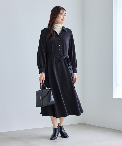 ROPE' PICNIC(ロペピクニック)の「リボンシャツワンピース(シャツワンピース・レディース・ベージュ/ネイビー・M/S/L)」の17枚目の写真