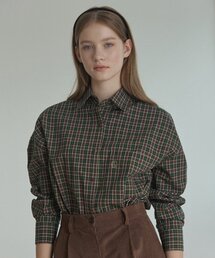Emblem Logo Check Shirt - Green