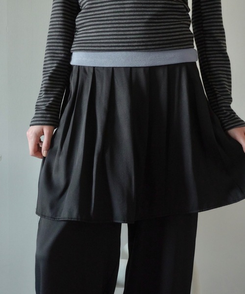 Birthday room（バースデイルーム）の「プリーツライクスカートパンツ/pleated like skirt pants（スラックス・レディース・グレー/ブラック・FREE）」の12枚目の写真