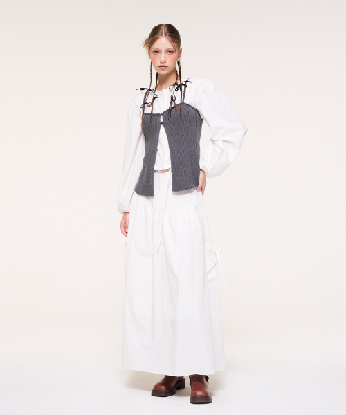 ETMON（エトモン）の「Shirring Pocket Long Skirt, Ivory（スカート・レディース・その他・S/M）」の3枚目の写真